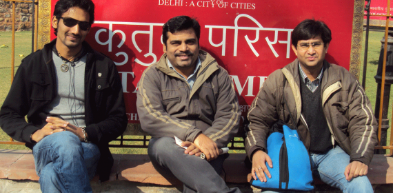 At Saturday Inder Singh , Manju Nath and Amit Kaushik at Qutab Minar Delhi